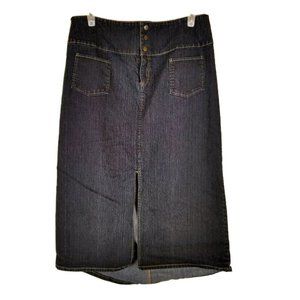 Denim Jean Long Stretch Skirt (Size 22) with two front pockets